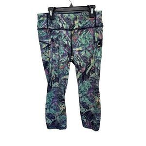 Lululemon Womens 6 Top Speed Run Crop Leggings Iridescent Multi Luxtreme Wicking